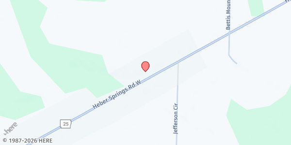 Map showing Howard General Baptist Church at 4900 Heber Springs Rd. W., Quitman, AR