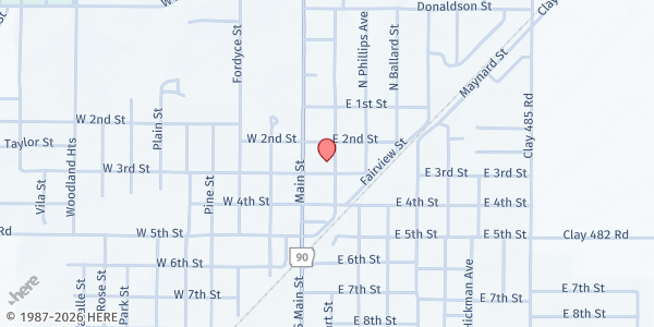 Map showing Rector First Baptist Church at 200 S. Stewart St., Rector, AR