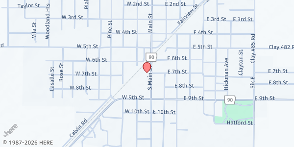 Map showing Rector Food Pantry at 701 S Main St, Rector, AR
