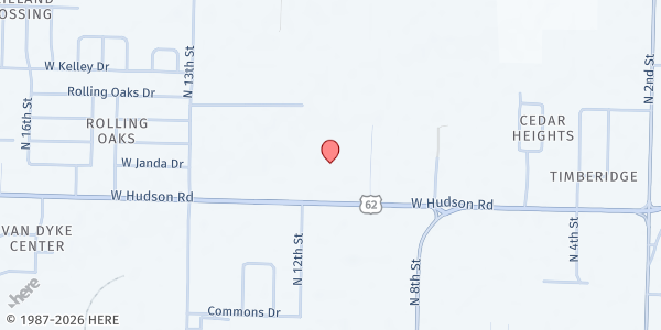 Map showing Holy Trinity Lutheran Church at 1101 W. Hudson Rd., Rogers, AR
