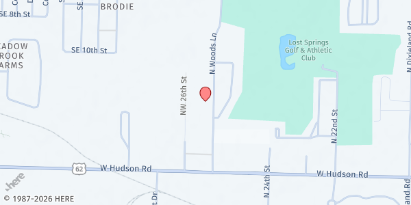 Map showing Iglesia de Cristo Rogers at 2982 Woods Ln, Rogers, AR