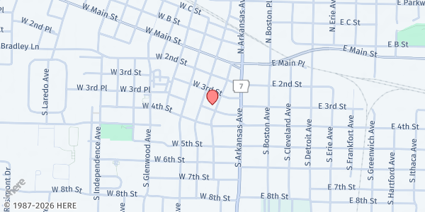 Map showing Help Network - Russellville at 312 S Boulder Ave, Russellville, AR