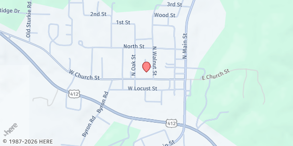 Map showing Fulton County Senior Life Center at 309 Church Street, Salem, AR