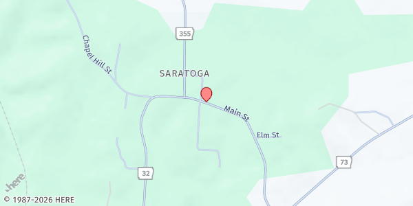 Map showing Mineral Springs Community - Table Food Pantry at 2031 Main St., Saratoga, AR