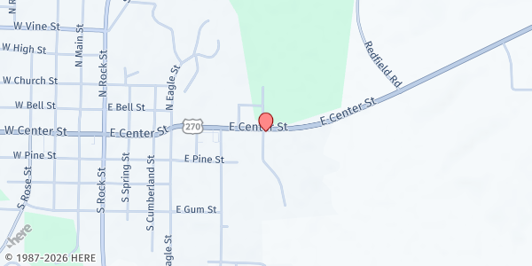 Map showing Grant County Spirit of Sharing at 1211 Rock St., Sheridan, AR