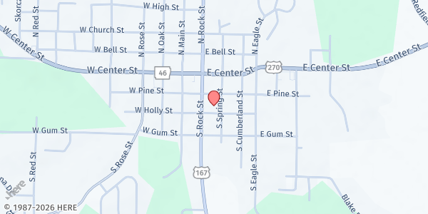 Map showing Immanuel Baptist Church/Backpack - Sheridan at 201 E Holly St, Sheridan, AR