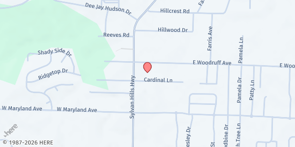 Map showing Hesed Pantry Distribution Site at 9700 AR-107, Sherwood, AR