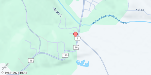 Map showing Maranatha AOG Church Pantry at 11929 Hwy 16, East, Shirley, AR