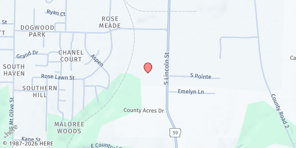 Map showing Harold Pruitt Food Pantry at 2450 S. Lincoln St., Siloam Springs, AR