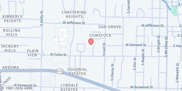 Map showing The Manna Center at 670 Heritage Ct, Siloam Springs, AR