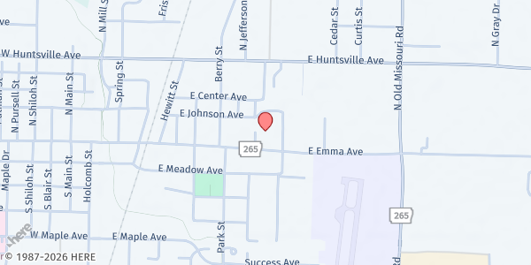 Map showing ENRA Food Pantry at 614 E. Emma Ave., Springdale, AR