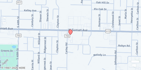 Map showing Feed 479 - Springdale at 3157 W Sunset Ave, Springdale, AR