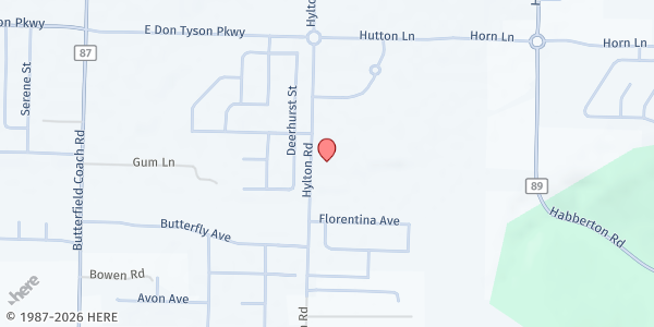Map showing Springdale Mobile Pantry - CL & Willie George Park at 4023 Hylton Rd, Springdale, AR