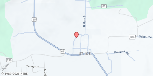 Map showing Searcy County Rural Help Center at 260 N. Church Street, St. Joe, AR