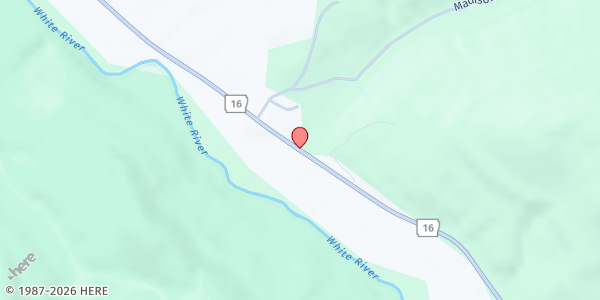 Map showing White River Baptist Church at 18830 Hwy. 16, St Paul, AR