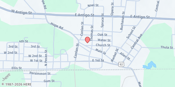 Map showing Stamps Senior Center at 228 Church St., Stamps, AR