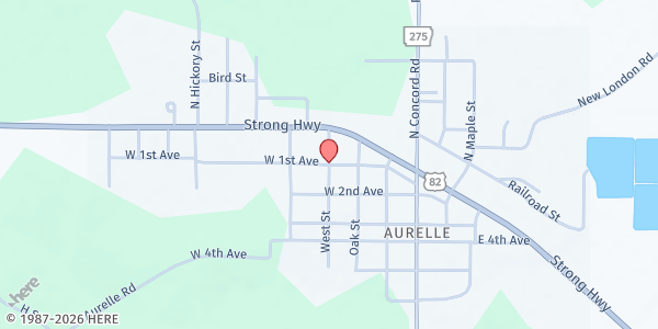 Map showing Leap Community Food Pantry at 1009 Rear W. 1st Ave., Strong, AR