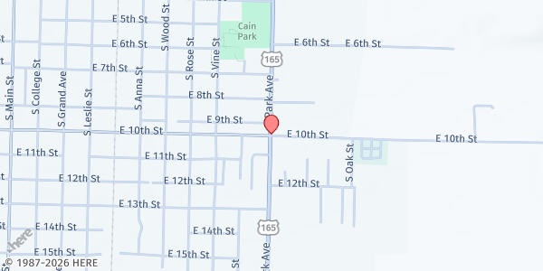 Map showing Phillips Community College - Stuttgart at 2807 Hwy 165 South, Stuttgart, AR