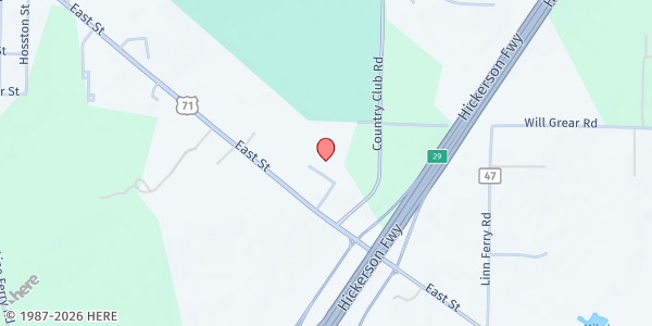 Map showing Faith Baptist Church at 2812 East St., Texarkana, AR