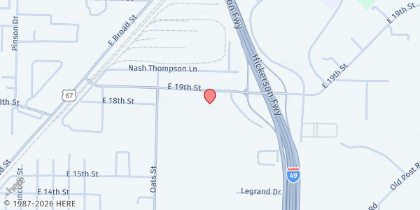 Map showing Harvest Texarkana Food Bank at 3120 E. 19th St., Texarkana, AR