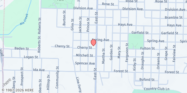 Map showing Lifehouse Church at 915 East St., Texarkana, AR