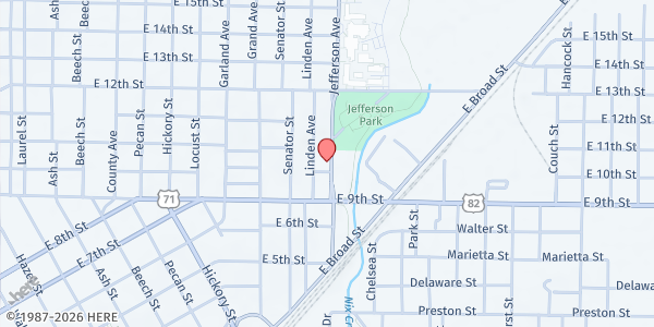 Map showing Miller County Senior Center at 1800 Dudley St., Texarkana, AR