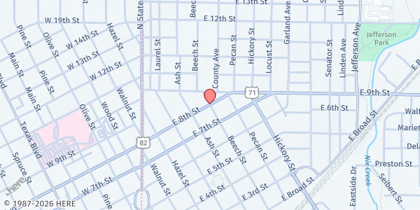 Map showing Nonprofit Food Assistance in Texarkana at , Texarkana, AR