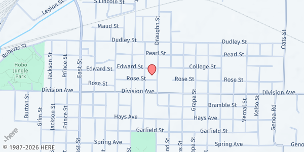 Map showing Word of Life Church at 1815 Rose St., Texarkana, AR