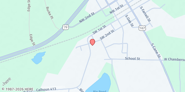 Map showing Cayce's Charities at 403 S Second St, Thornton, AR