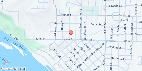 Map showing Cedarville Senior Activity Center at 18 Lafayette Lane, Van Buren, AR