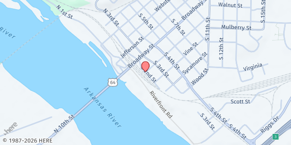 Map showing Grace Baptist Church - Van Buren at 200 Drennen St., Van Buren, AR