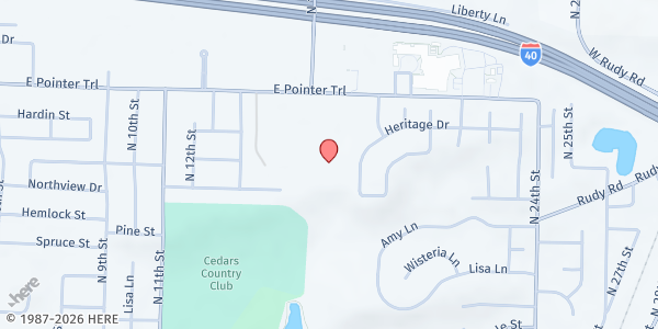 Map showing Heritage United Methodist Church at 1604 Pointer Trail, Van Buren, AR