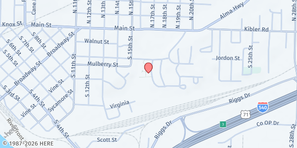 Map showing Van Buren Housing Authority -- Roads to Choose at 218 S. 17th St., Van Buren, AR