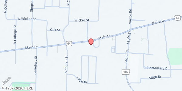 Map showing Spirit of Vilonia Food Pantry at 1113 Main St., Vilonia, AR