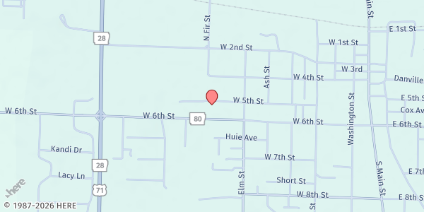 Map showing MANNA Ministries at 953 W. 5th St., Waldron, AR