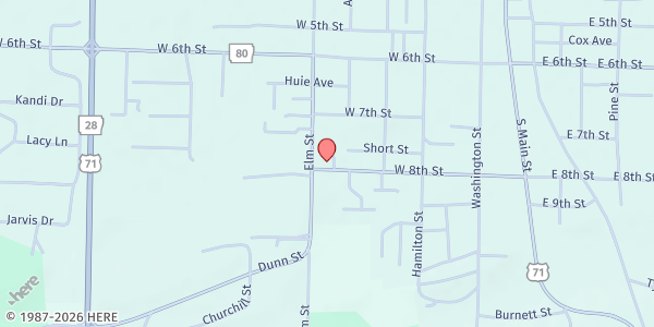 Map showing New Life Center Food Pantry of Waldron at 484 W. 8th St., Waldron, AR