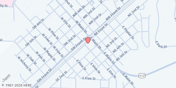Map showing Shepherd Care Assn./ Bags of Blessings at 111 SE Front St, Walnut Ridge, AR