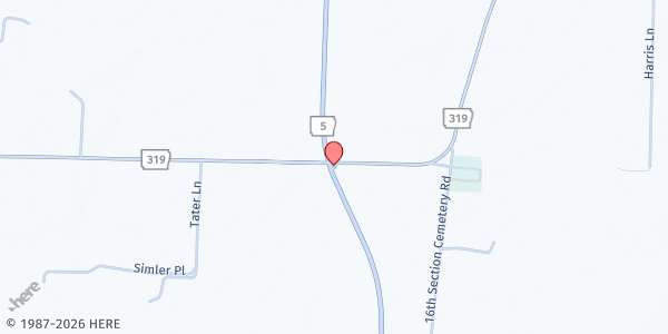 Map showing 16th Section UMC Mobile Food Pantry - Main Office at 50 2nd Street, Ward, AR