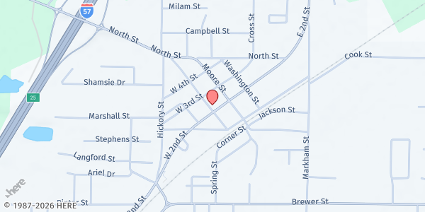 Map showing Ward/16 Section United Methodist Church at 50 2nd Street, Ward, AR