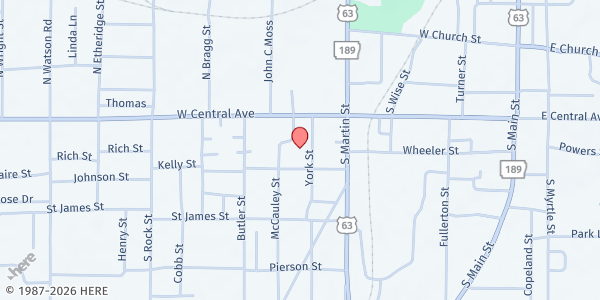 Map showing 10th District Substance Abuse Prog. at 412 York St, Warren, AR