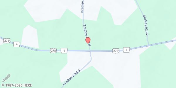 Map showing Ebenezer Baptist Church at 113 Bradley 7 Rd. N., Warren, AR