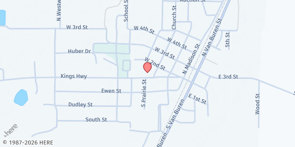 Map showing Weiner United Methodist Church at 313 Kings Hwy, Weiner, AR