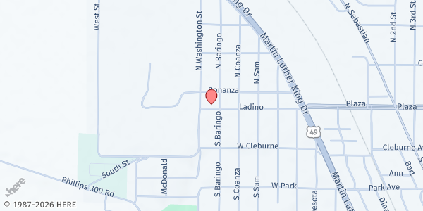 Map showing Antioch Community Service at 622 Ladino St., West Helena, AR