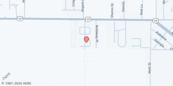 Map showing United Pentecostal Church at 405 Porter Dr., West Helena, AR