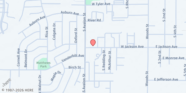 Map showing VFW Post 5225 at 406 S. Avalon St., West Memphis, AR