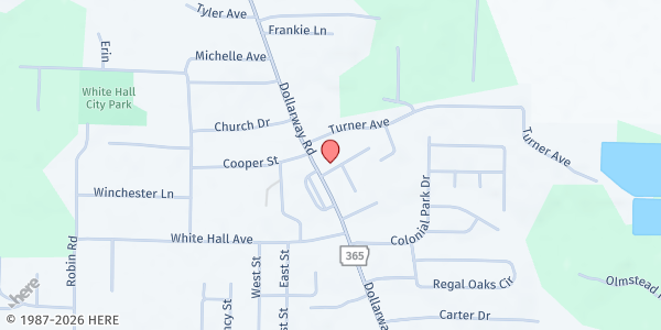 Map showing White Hall Food Pantry Inc at 8203 Dollarway Rd., White Hall, AR