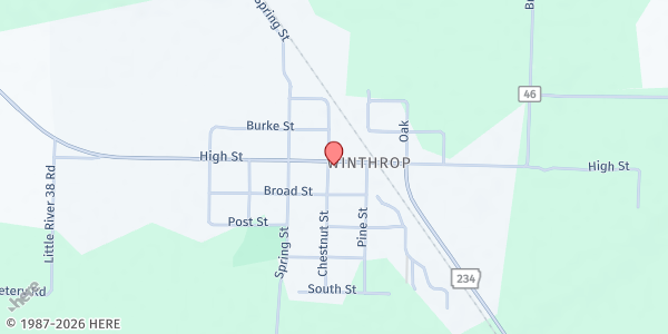 Map showing Old Center Community Pantry at 715 High St., Winthrop, AR