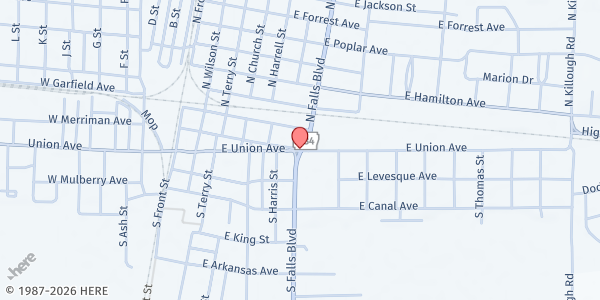 Map showing O'Dell McCallum Community Center at 325 Magnolia St., Wynne, AR