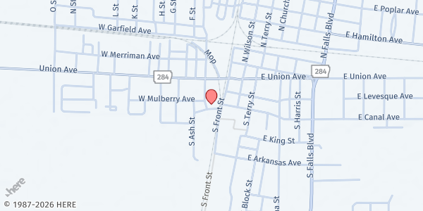 Map showing The Good Shepherd Center at 303 E. Union Ave., Wynne, AR