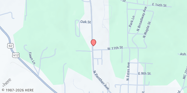 Map showing Yellville-Summit School Pantry at 1124 Panther Avenue, Yellville, AR